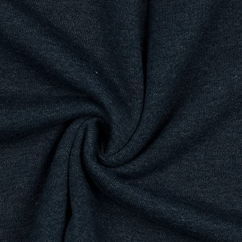 0,5m melierter Sweat-Stoff Meterware Oeko-Tex Sweatstoff Sweat Farbwahl, Farbe:005 - nachtblau von maDDma