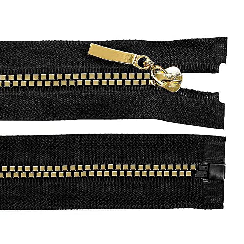 1 Profil-Reißverschluss 5mm Nonlock teilbar Würfel-Design Größenwahl Farbwahl, Größe:80cm, Farbe:schwarz gold 1 Profil-Reißverschluss 5mm Nonlock teilbar Würfel-Design Größenwahl Farbwahl, Größe:80cm, Farbe:schwarz gold von maDDma
