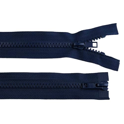 1 Reißverschluss 2-Wege 5mm 70 cm teilbar Autolock Doppelzipper Farbwahl, Farbe:marineblau von maDDma