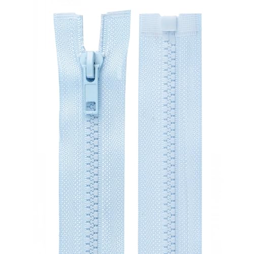 1 Reißverschluss Kunststoff-Profil 5mm 30cm teilbar Profilreißverschluss, Farbe:hellblau von maDDma