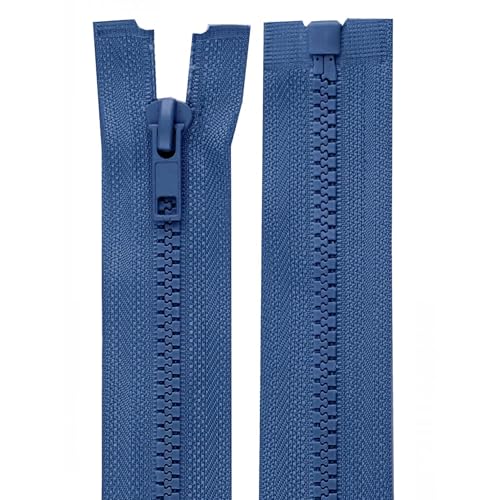 1 Reißverschluss Kunststoff-Profil 5mm 30cm teilbar Profilreißverschluss, Farbe:jeansblau von maDDma