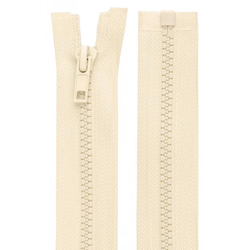 1 Reißverschluss Kunststoff-Profil 5mm 35 cm teilbar, Autolock, Farbwahl, Farbe:hellbeige von maDDma