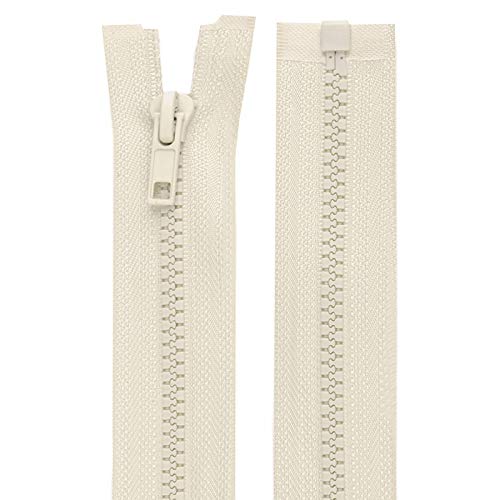 1 Reißverschluss Kunststoff-Profil 5mm 60cm teilbar Profilreißverschluss Autolock, Farbwahl, Farbe:creme von maDDma