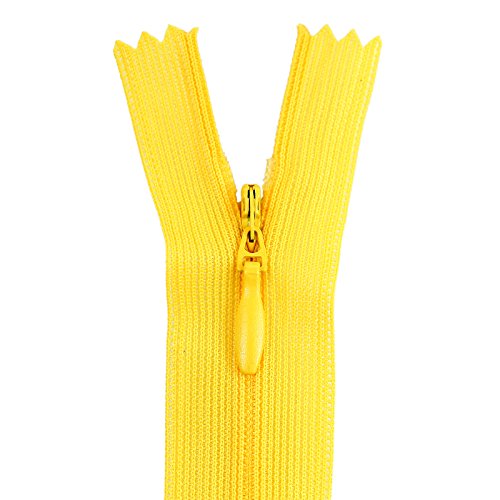 1 Reißverschluss spiral verdeckt 20cm, unteilbar, unsichtbar, Farbe:111 buttercup von maDDma