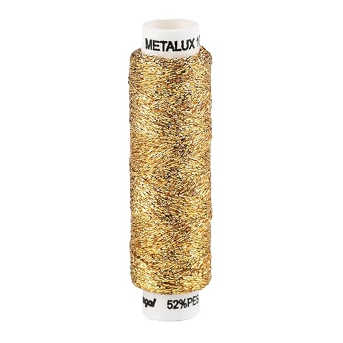 maDDma ® Metallgarn Stickgarn Nähgarn 100m metallic Faden Effekt Applikation, Gold, Polyester-Mischung von maDDma