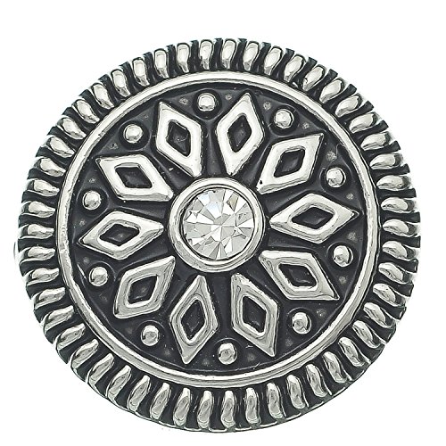 1 Wechsel-Chunks/Click Buttons 'Rhombus', 20mm - antiksilber, Knauf ca.5,5mm von maDDma