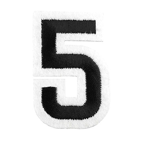 1 Zahlen Aufbügler, 25-36x50mm, schwarz, Applikation, Aufnäher, Buchstaben & Zeichen:5 von maDDma