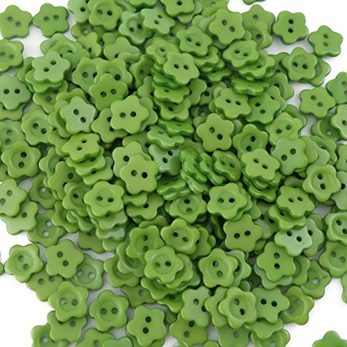 10 Kinderknöpfe Blume, 12 mm, grün von maDDma