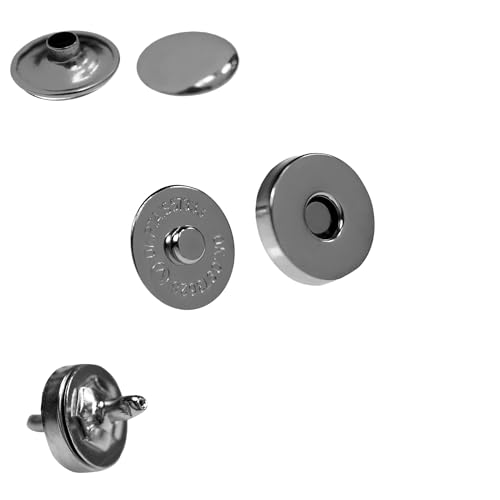 10 Magnet-Knöpfe Magnet-Verschlüsse Taschenverschluss Nähen Basteln Kleidung Tasche Alben, Farbe:anthrazit, Größe:14mm von maDDma