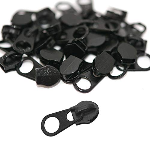 10 Reißverschluss Zipper für Endlosreißverschluss, 5mm, Farbwahl, Farbe:schwarz von maDDma