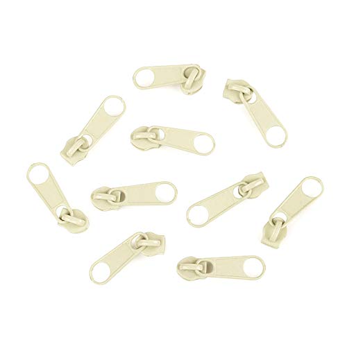 10 Schieber Reißverschluss Zipper für Endlosreißverschluss 3mm, mehr als 70 Farben, Farbe:creme von maDDma