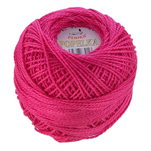 10 x 10g Stickgarn/Häkelgarn Popelka 85m 100% Baumwolle Filethäkeln Sticken Häkeln Farbwahl, Farbe:intense pink von maDDma