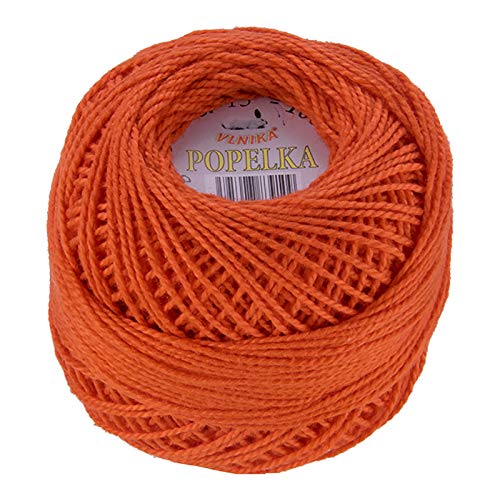 10 x 10g Stickgarn/Häkelgarn Popelka 85m 100% Baumwolle Filethäkeln Sticken Häkeln Farbwahl, Farbe:orangerot von maDDma