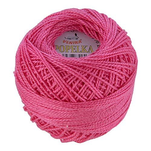 10 x 10g Stickgarn/Häkelgarn Popelka 85m 100% Baumwolle Filethäkeln Sticken Häkeln Farbwahl, Farbe:pink von maDDma