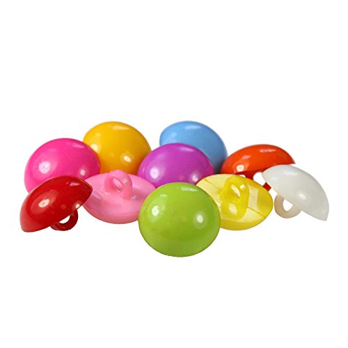 10 x Kinderknopf Ösenknopf 1-Loch, rund, 15 mm, freie Farbwahl oder Farbmix, Farbe:Farbmix 1 von maDDma