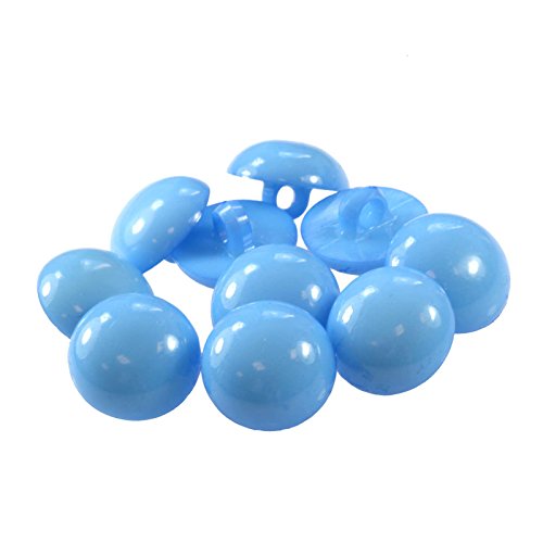 10 x Kinderknopf Ösenknopf 1-Loch, rund, 15 mm, freie Farbwahl oder Farbmix, Farbe:blau von maDDma