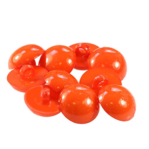 10 x Kinderknopf Ösenknopf 1-Loch, rund, 15 mm, freie Farbwahl oder Farbmix, Farbe:orange von maDDma