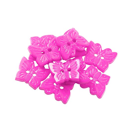 10 x Kinderknopf Schmetterling 16x13mm 2-Loch-Knopf Kunststoff, freie Farbwahl, Farbe:lila von maDDma