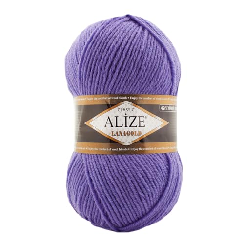 100 g ALIZE Lanagold 49% Wolle Strickgarn Winterwolle Schurwolle Farbwahl, Farbe:blauviolett 100 g ALIZE Lanagold 49% Wolle Strickgarn Winterwolle Schurwolle Farbwahl, Farbe:blauviolett von maDDma
