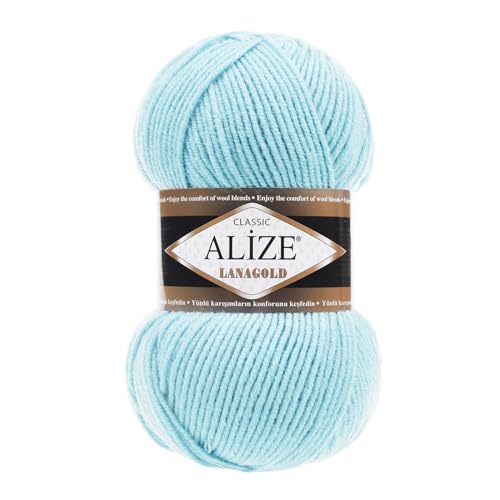 100 g ALIZE Lanagold 49% Wolle Strickgarn Winterwolle Schurwolle Farbwahl, Farbe:eisblau 100 g ALIZE Lanagold 49% Wolle Strickgarn Winterwolle Schurwolle Farbwahl, Farbe:eisblau von maDDma