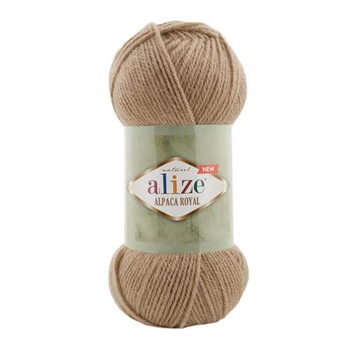 100g Alize Alpaca Royal 15% Alpaka Klassikgarn Oeko-Tex 100 Strickgarn Häkelgarn Farbwahl, Farbe:262 beige von maDDma
