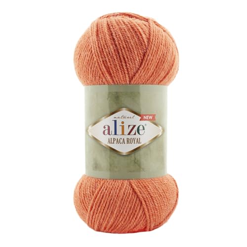 100g Alize Alpaca Royal 15% Alpaka Klassikgarn Oeko-Tex 100 Strickgarn Häkelgarn Farbwahl, Farbe:692 kürbisorange von maDDma
