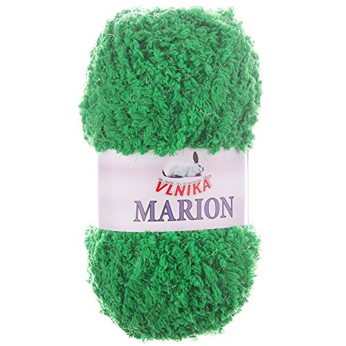 100g Kuschel-Wolle Marion m. glänzenden Highlights Kuschel-Strickgarn Plüschwolle, Farbe:grün von maDDma
