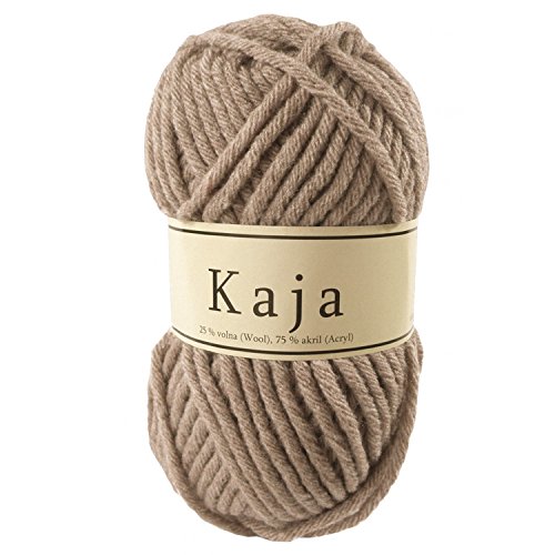 100g Mützenwolle/Jackenstrickgarn KAJA, 25% Wolle, verschieden Farben, Farbe:beige von maDDma