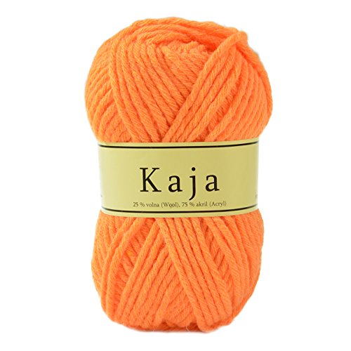 100g Mützenwolle/Jackenstrickgarn KAJA, 25% Wolle, verschieden Farben, Farbe:hellorange 100g Mützenwolle/Jackenstrickgarn KAJA, 25% Wolle, verschieden Farben, Farbe:hellorange von maDDma