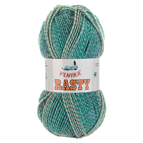 100g Rasty Strick-Wolle Farbverlaufs-Garn Polyacryl-Wolle mehrfarbig bunt, Farbe:72 - Jungle von maDDma