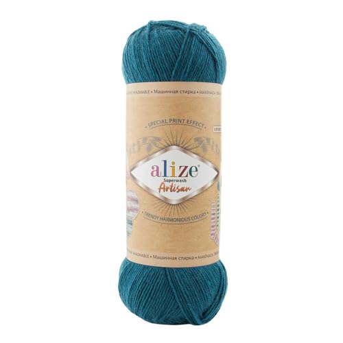 100g Sockenwolle Alize Superwash Artisan 75% Wolle Strickwolle Häkelgarn Farbwahl, Farbe:666 tintenblau 100g Sockenwolle Alize Superwash Artisan 75% Wolle Strickwolle Häkelgarn Farbwahl, Farbe:666 tintenblau von maDDma