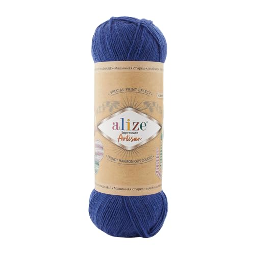 100g Sockenwolle Alize Superwash Artisan 75% Wolle Strickwolle Häkelgarn Farbwahl, Farbe:797 königsblau 100g Sockenwolle Alize Superwash Artisan 75% Wolle Strickwolle Häkelgarn Farbwahl, Farbe:797 königsblau von maDDma