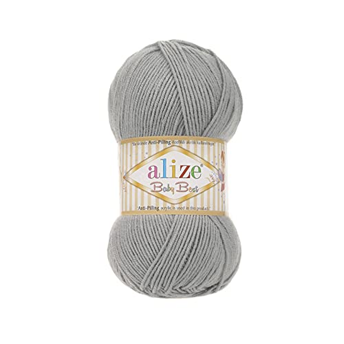 100g Strickgarn ALIZE Baby Best uni Babywolle Wolle Antipilling, freie Farbwahl, Farbe:344 grau 100g Strickgarn ALIZE Baby Best uni Babywolle Wolle Antipilling, freie Farbwahl, Farbe:344 grau von maDDma