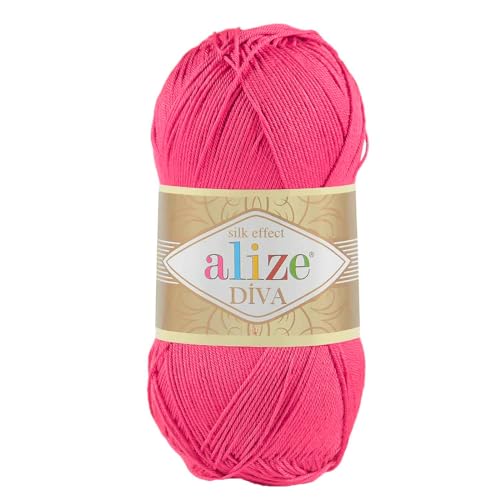 100g Strickgarn ALIZE DIVA Sommerwolle Häkelgarn Wolle Sommer Stricken Häkeln, Farbe:149 fuchsia pink 100g Strickgarn ALIZE DIVA Sommerwolle Häkelgarn Wolle Sommer Stricken Häkeln, Farbe:149 fuchsia pink von maDDma