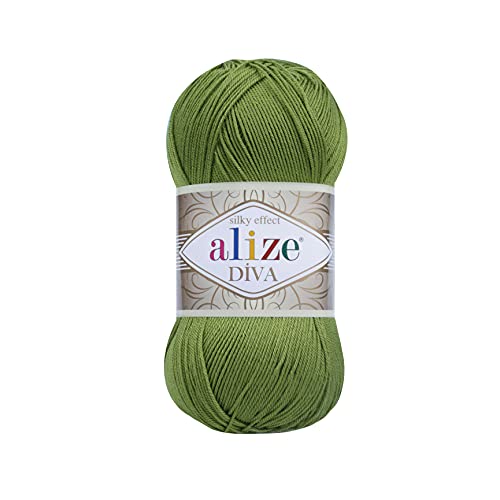 100g Strickgarn ALIZE DIVA Sommerwolle Häkelgarn Wolle Sommer Stricken Häkeln, Farbe:210 grün 100g Strickgarn ALIZE DIVA Sommerwolle Häkelgarn Wolle Sommer Stricken Häkeln, Farbe:210 grün von maDDma