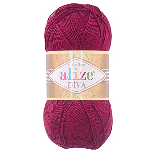 100g Strickgarn ALIZE DIVA Sommerwolle Häkelgarn Wolle Sommer Stricken Häkeln, Farbe:326 himbeerrot 100g Strickgarn ALIZE DIVA Sommerwolle Häkelgarn Wolle Sommer Stricken Häkeln, Farbe:326 himbeerrot von maDDma