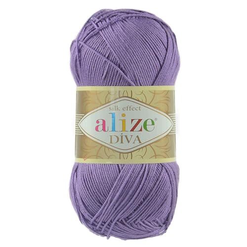 100g Strickgarn ALIZE DIVA Sommerwolle Häkelgarn Wolle Sommer Stricken Häkeln, Farbe:851 blaulila 100g Strickgarn ALIZE DIVA Sommerwolle Häkelgarn Wolle Sommer Stricken Häkeln, Farbe:851 blaulila von maDDma