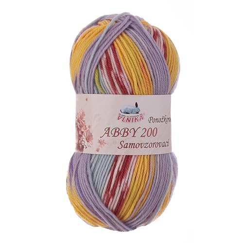 Sockenwolle Abby 200 selbstmusternd 100g Strickgarn Sockengarn Strumpfwolle Strumpfgarn Farbwahl, Farbe:mehrfarbig 1 von maDDma