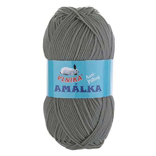 100g Strickgarn Amalka Strick-Wolle Polyacryl Anti Pilling Effekt Farbwahl, Farbe:127 grau 100g Strickgarn Amalka Strick-Wolle Polyacryl Anti Pilling Effekt Farbwahl, Farbe:127 grau von maDDma