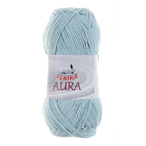 100g Strickgarn Aura unifarben Baumwoll-Leinen-Garn Häkelgarn Farbwahl, Farbe:eisblau 100g Strickgarn Aura unifarben Baumwoll-Leinen-Garn Häkelgarn Farbwahl, Farbe:eisblau von maDDma