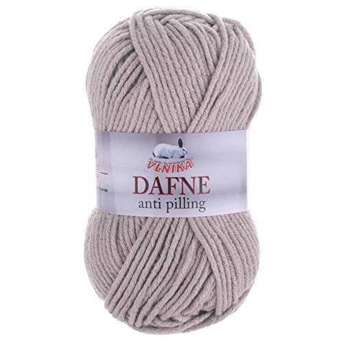 100g Strickgarn Dafne Strick-Wolle Polyacryl Anti Pilling Effekt Farbwahl, Farbe:2010 steingrau von maDDma