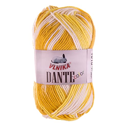 100g Strickgarn Dante Uni und Color Häkelgarn Handstrickgarn Wolle Farbwahl, Farbe:1010 weiß-gelb 100g Strickgarn Dante Uni und Color Häkelgarn Handstrickgarn Wolle Farbwahl, Farbe:1010 weiß-gelb von maDDma