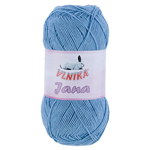 100g Strickgarn Jana Häkelgarn Strickwolle Häkelwolle Baby-Wolle, Farbauswahl, Farbe:hellblau von maDDma