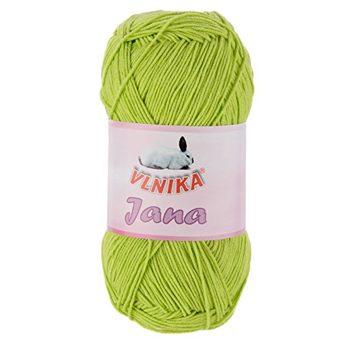 100g Strickgarn Jana Häkelgarn Strickwolle Häkelwolle Baby-Wolle, Farbauswahl, Farbe:hellgrün von maDDma