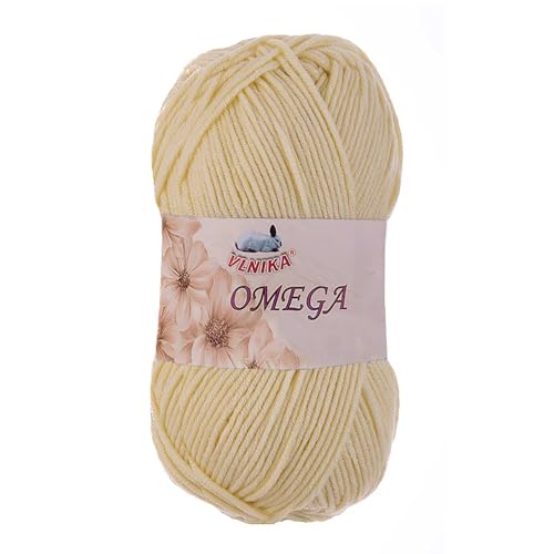 100g Strickgarn Omega Häkelgarn Acrylwolle Klassikgarn Wolle unifarben, Farbwahl, Farbe:vanille 100g Strickgarn Omega Häkelgarn Acrylwolle Klassikgarn Wolle unifarben, Farbwahl, Farbe:vanille von maDDma