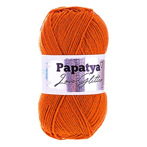 100g Strickgarn Papatya Love Glitter Wolle Häkelgarn Glitzerwolle Farbwahl, Farbe:8055 kürbisorange 100g Strickgarn Papatya Love Glitter Wolle Häkelgarn Glitzerwolle Farbwahl, Farbe:8055 kürbisorange von maDDma