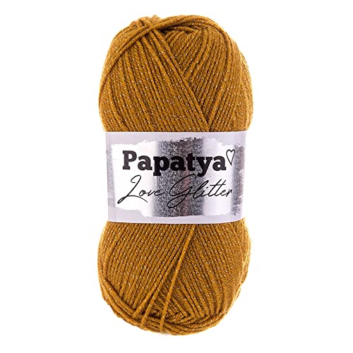 100g Strickgarn Papatya Love Glitter Wolle Häkelgarn Glitzerwolle Farbwahl, Farbe:8750 senfgelb 100g Strickgarn Papatya Love Glitter Wolle Häkelgarn Glitzerwolle Farbwahl, Farbe:8750 senfgelb von maDDma