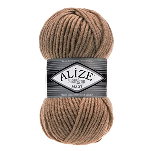 Strickgarn Strickwolle Alize Superlana Maxi 100g 25% Wolle Wintergarn Winterwolle, 50 Farben, Farbe:466 camel Strickgarn Strickwolle Alize Superlana Maxi 100g 25% Wolle Wintergarn Winterwolle, 50 Farben, Farbe:466 camel von maDDma