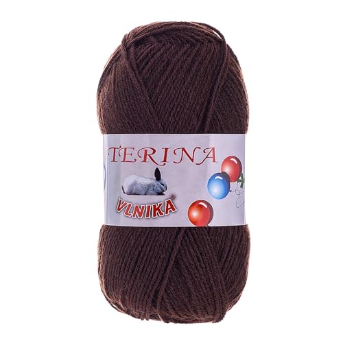 100g Terina Strickgarn Häkelgarn Wolle Acrylwolle pflegeleicht Farbwahl, Farbe:braun von maDDma