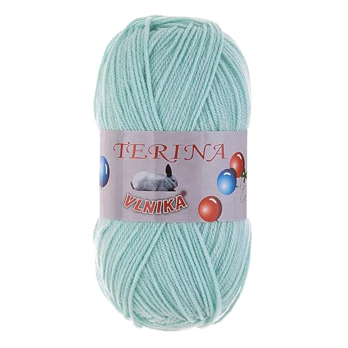 100g Terina Strickgarn Häkelgarn Wolle Acrylwolle pflegeleicht Farbwahl, Farbe:mintgrün von maDDma